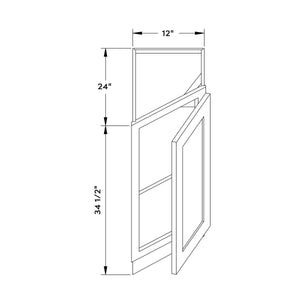 12”W Base Right Angle Cabinet - Black Shaker - Craft Cabinetry Image Specifications