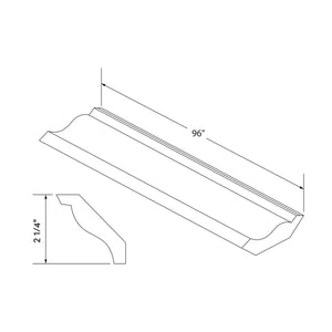 Small Crown Molding - White Shaker - Craft Cabinetry Image Specifications
