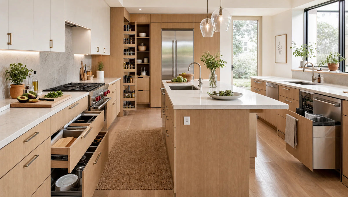 Kitchen work zones: A smarter cabinet layout than the classic triangle