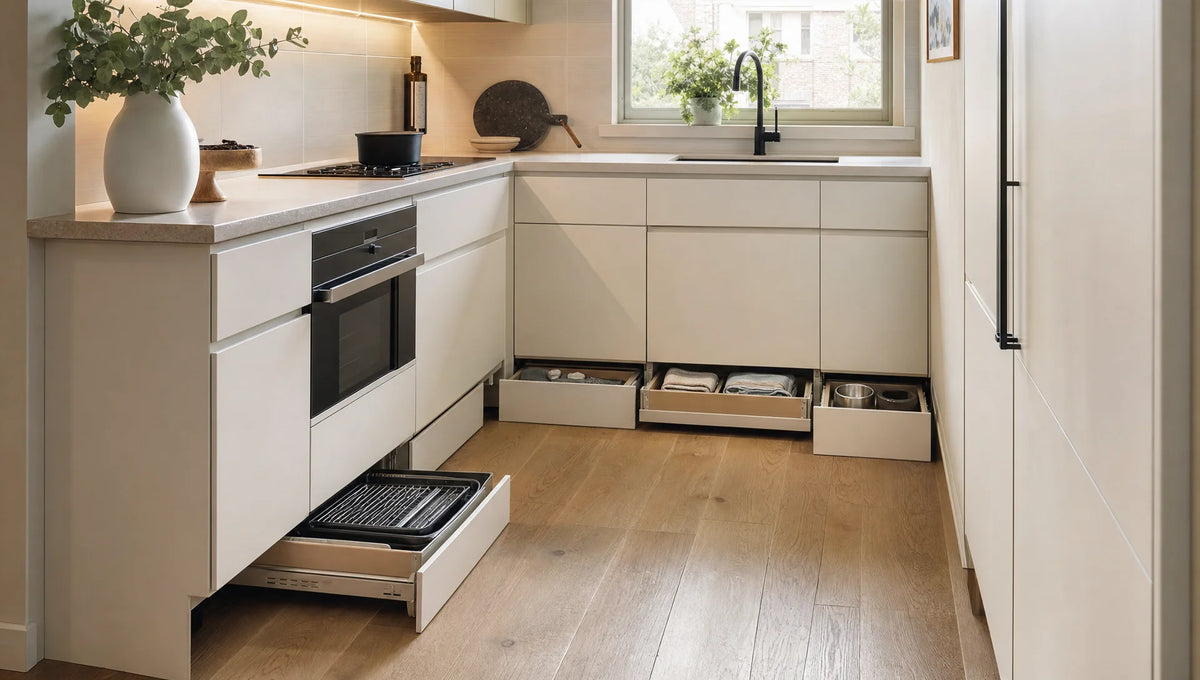 Kitchen Cabinet Toe-Kick Drawers: Hidden Storage for Small Kitchens