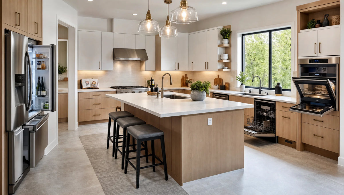 Kitchen cabinet clearance standards for islands, walkways, and appliances