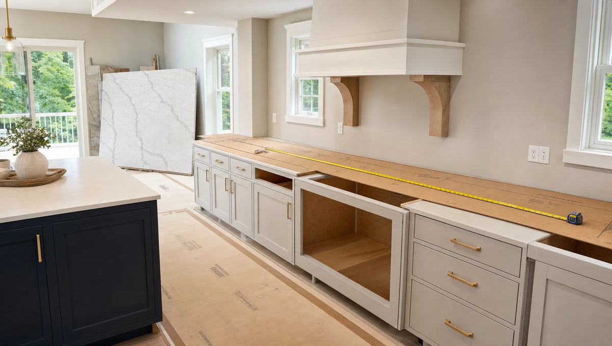 Kitchen countertop templating: Timing, measurements, and cabinet prep