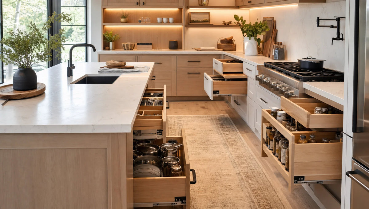 Kitchen cabinet drawer styles: Choose storage that fits your cooking habits