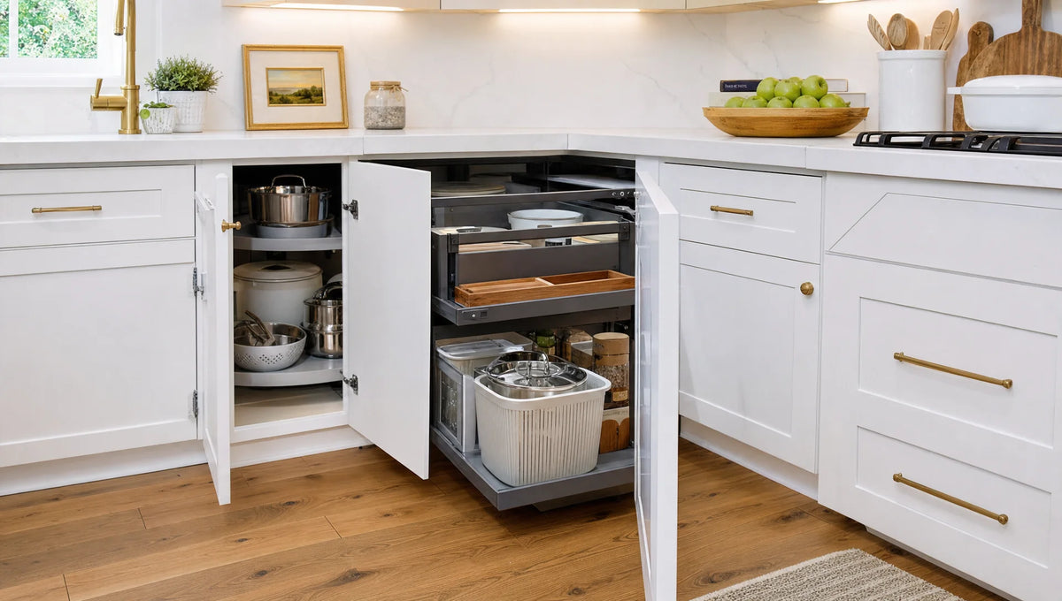 Blind corner kitchen cabinets: Storage solutions for awkward layouts