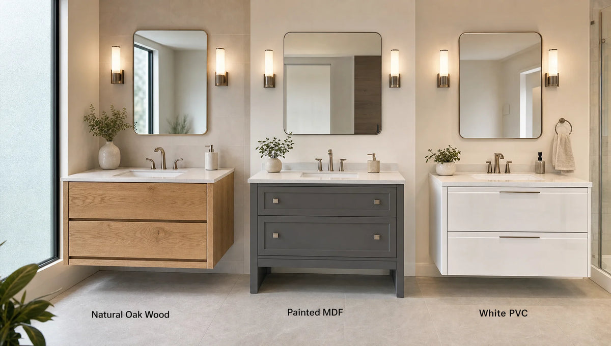 Bathroom vanity materials: Wood, MDF, and PVC for lasting durability