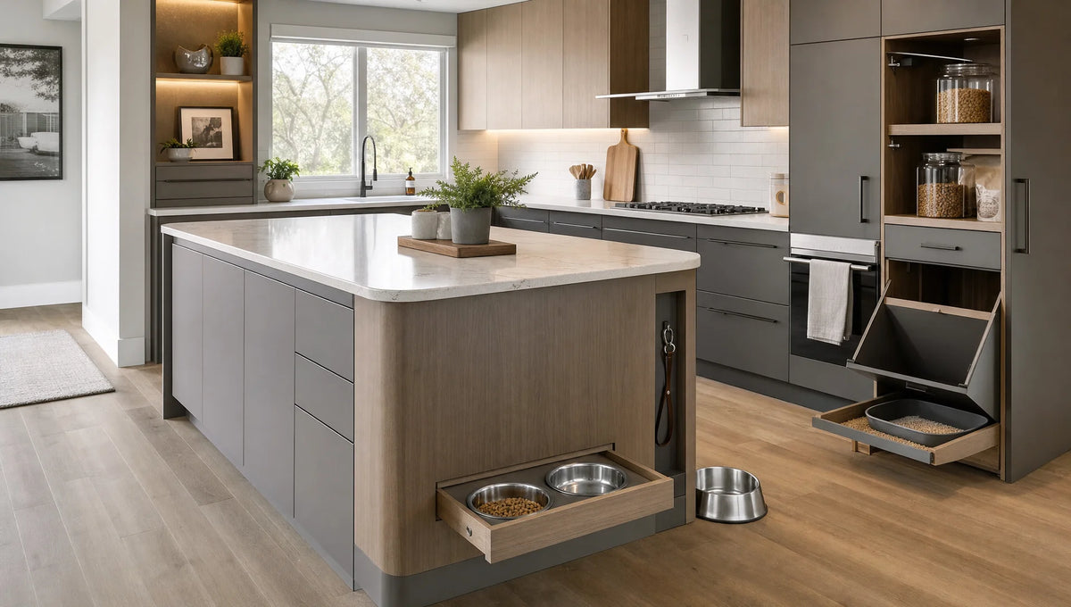 Pet-friendly kitchen cabinets: Durable designs for busy households