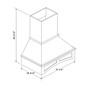 30" Hood - Black Shaker - Craft Cabinetry Image Specifications