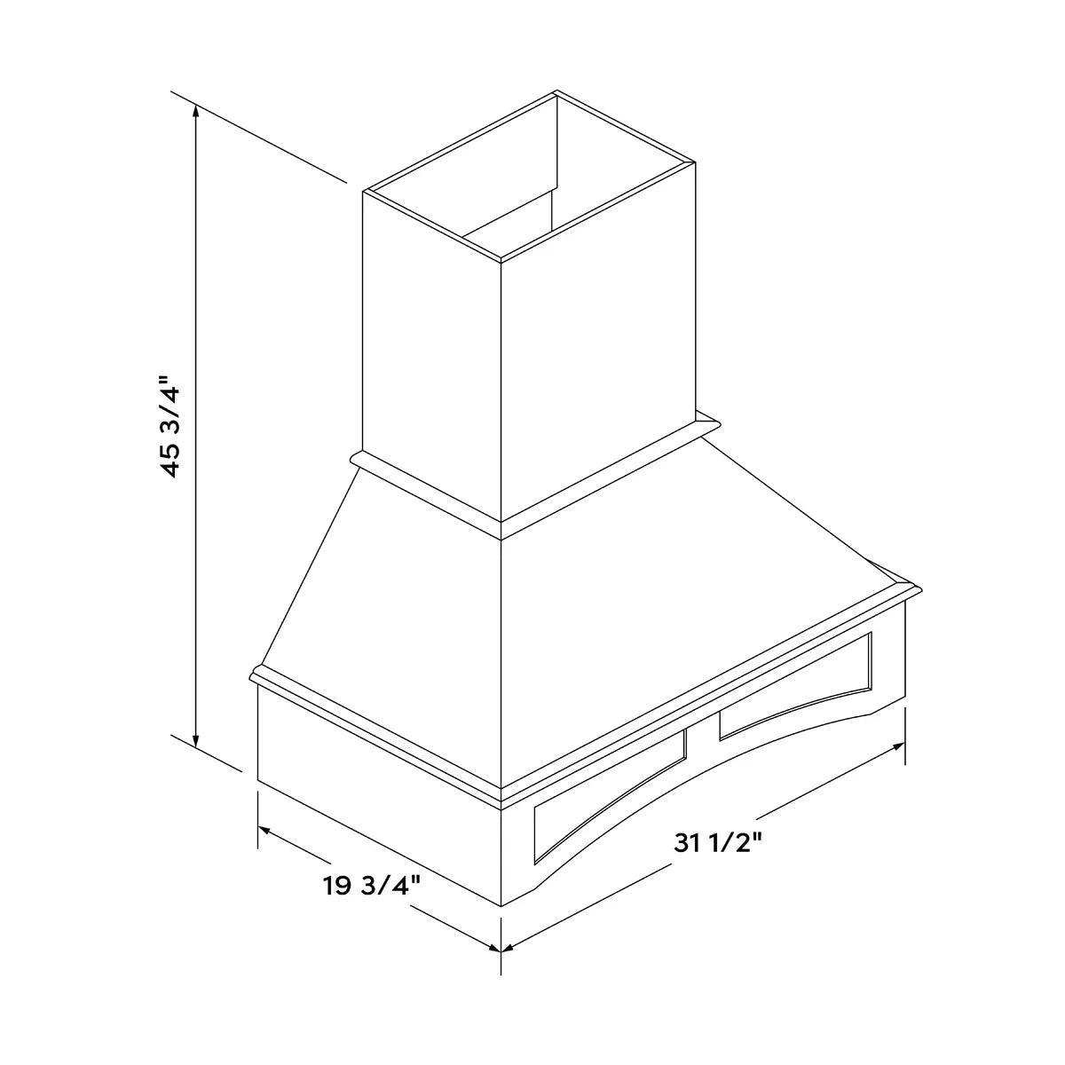 30" Hood - White Recessed - Craft Cabinetry Image Specifications