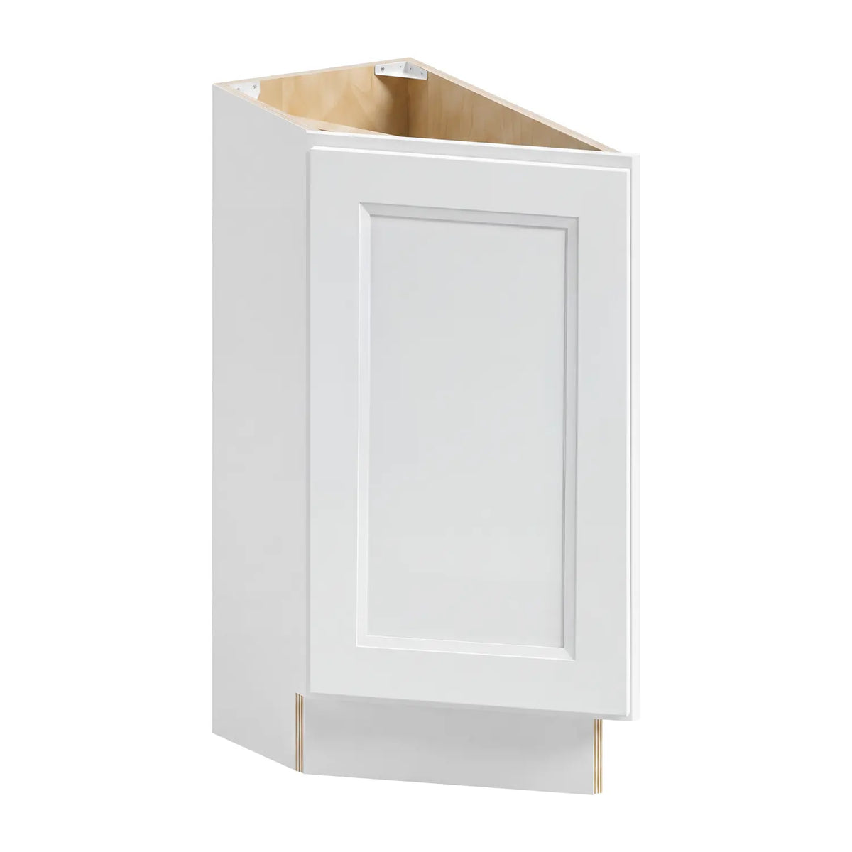 12”W Base Left Angle Assembled Cabinet - White Recessed - Craft Cabinetry