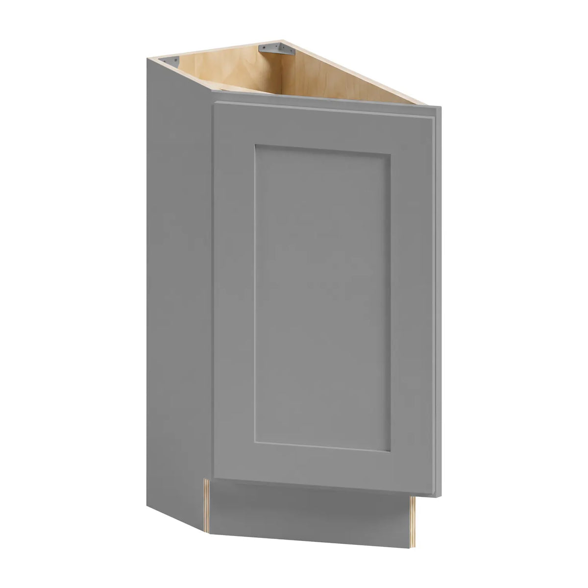 12”W Base Left Angle Assembled Cabinet - Gray Shaker - Craft Cabinetry