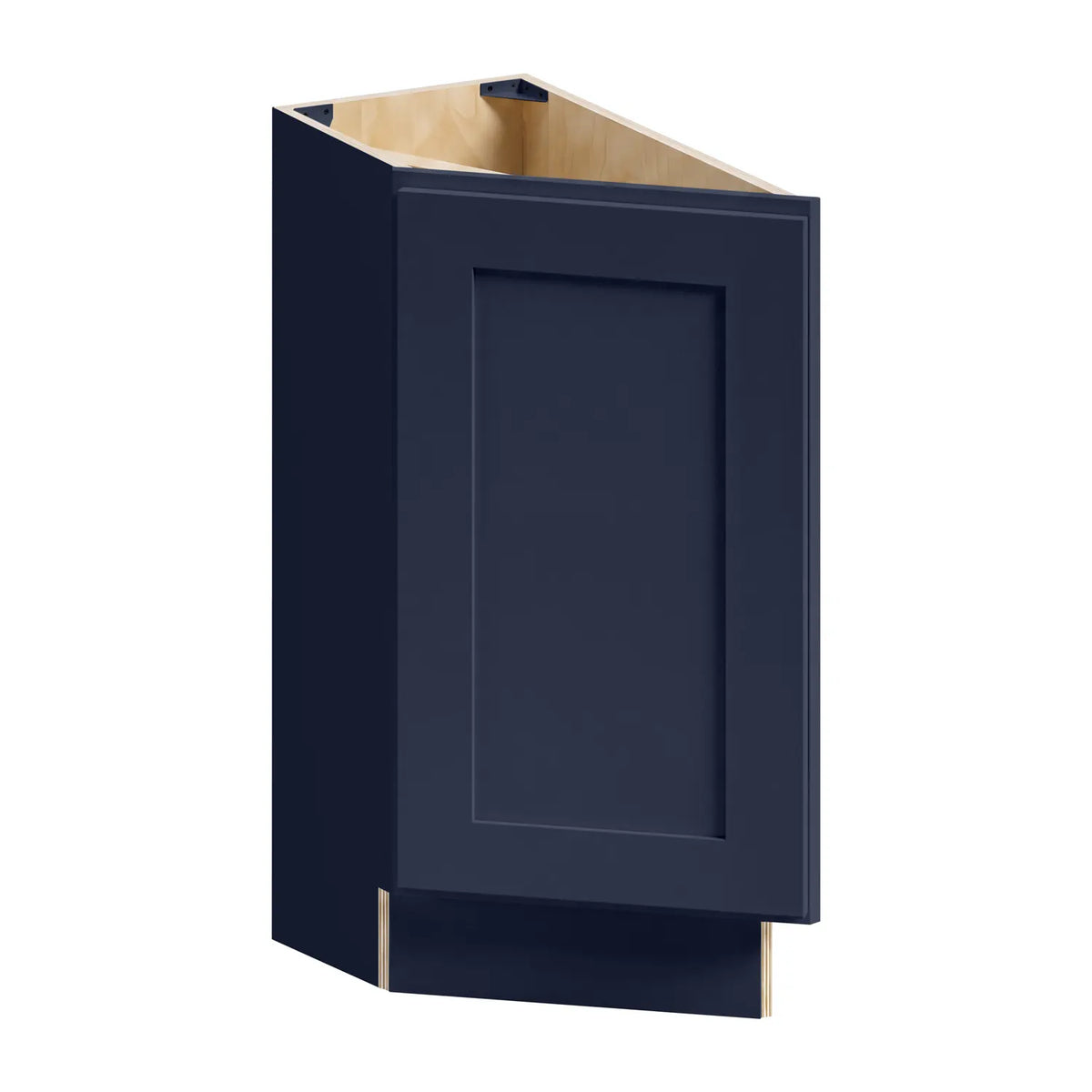 12”W Base Left Angle Assembled Cabinet - Navy Shaker - Craft Cabinetry