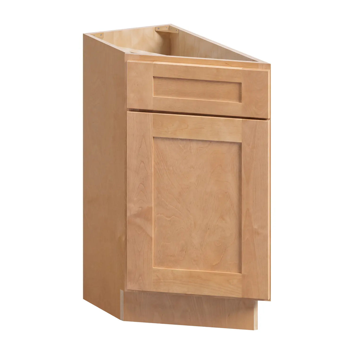 12”W Base Left Angle Assembled Cabinet - Natural Shaker - Craft Cabinetry