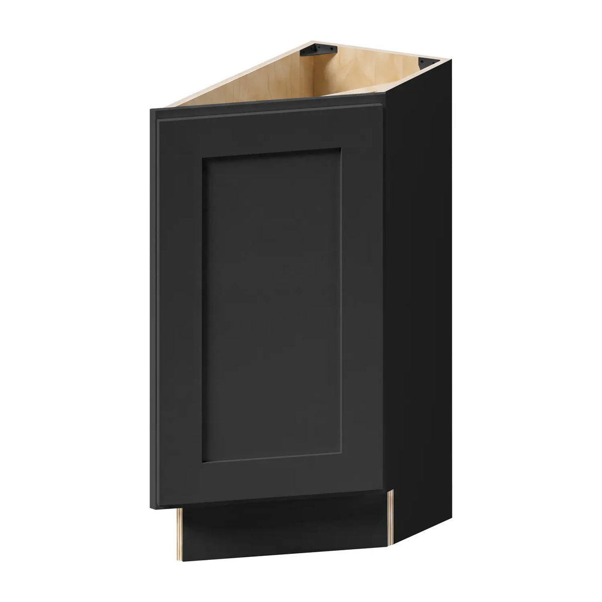 12”W Base Right Angle Assembled Cabinet - Black Shaker - Craft Cabinetry
