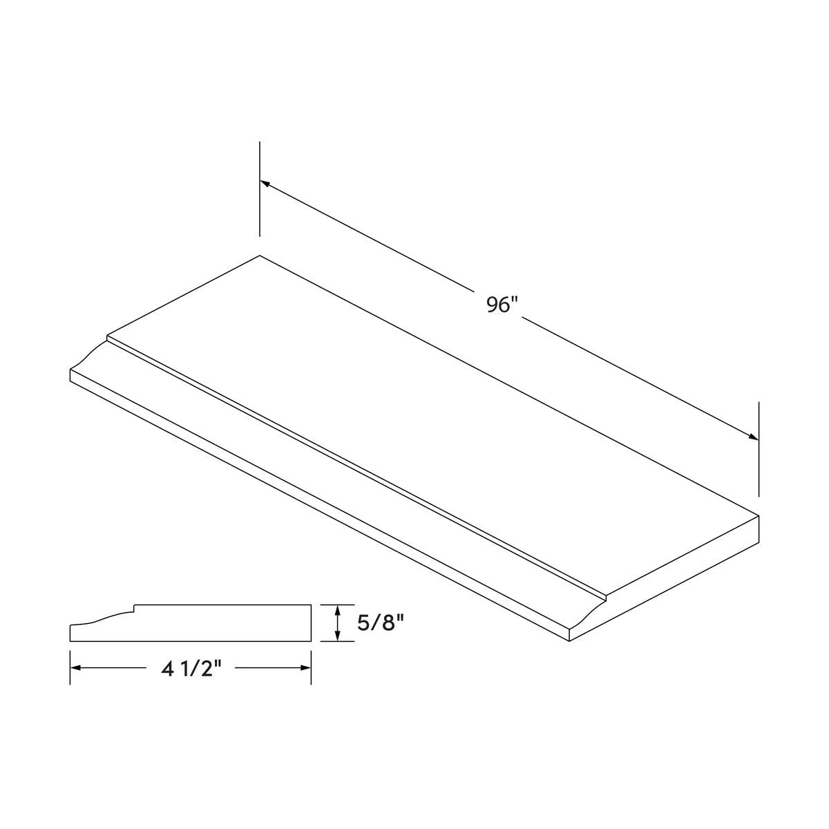 Base Board Molding - Black Shaker - Craft Cabinetry Image Specifications