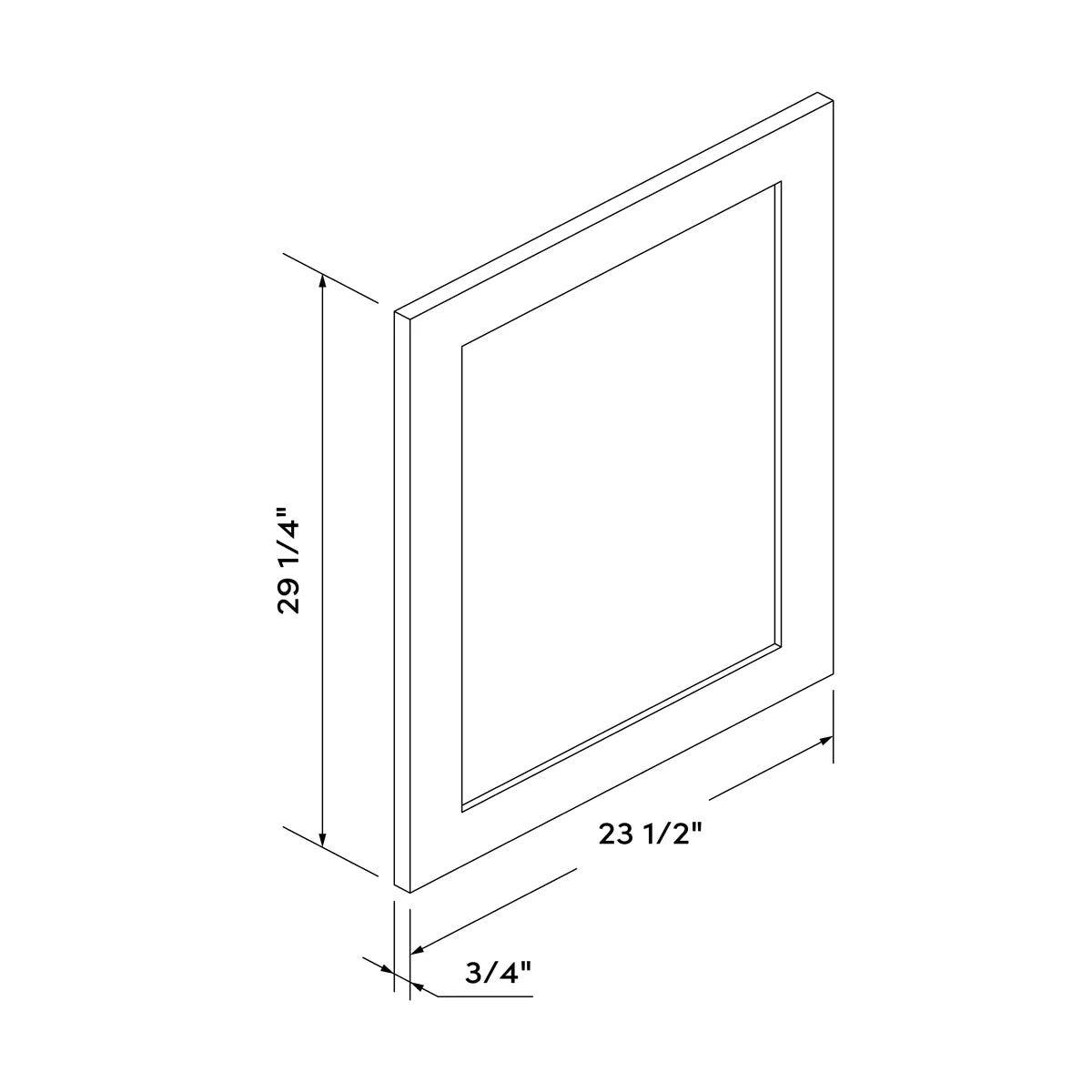 Base Decorative Dummy Door - White Recessed - Craft Cabinetry Image Specifications