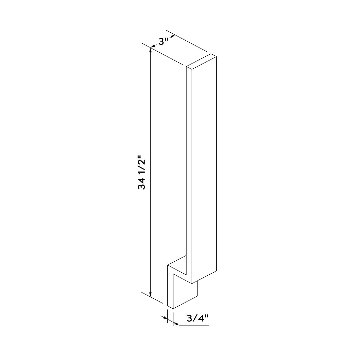 3"W Base Filler - Gray Shaker - Craft Cabinetry Image Specifications