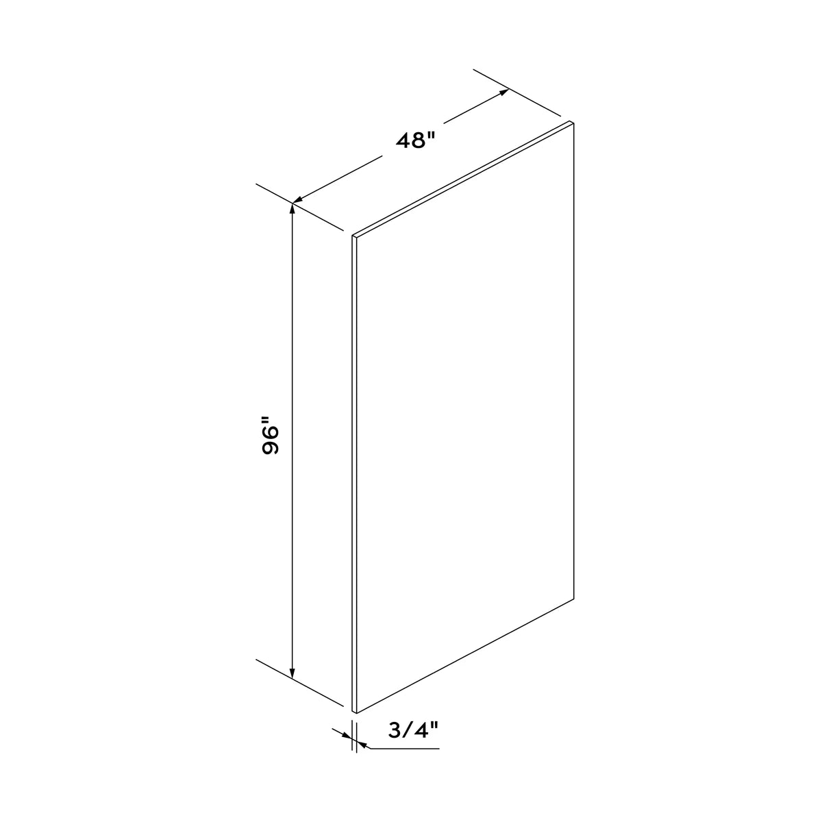 Back Panel - White Recessed - Craft Cabinetry Image Specifications