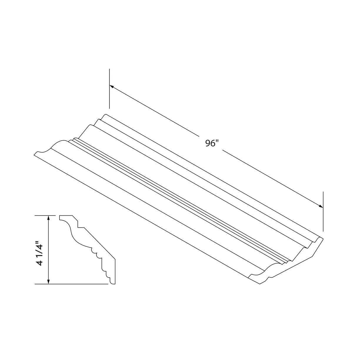 Big Crown Molding - Dark Gray Recessed - Craft Cabinetry Image Specifications