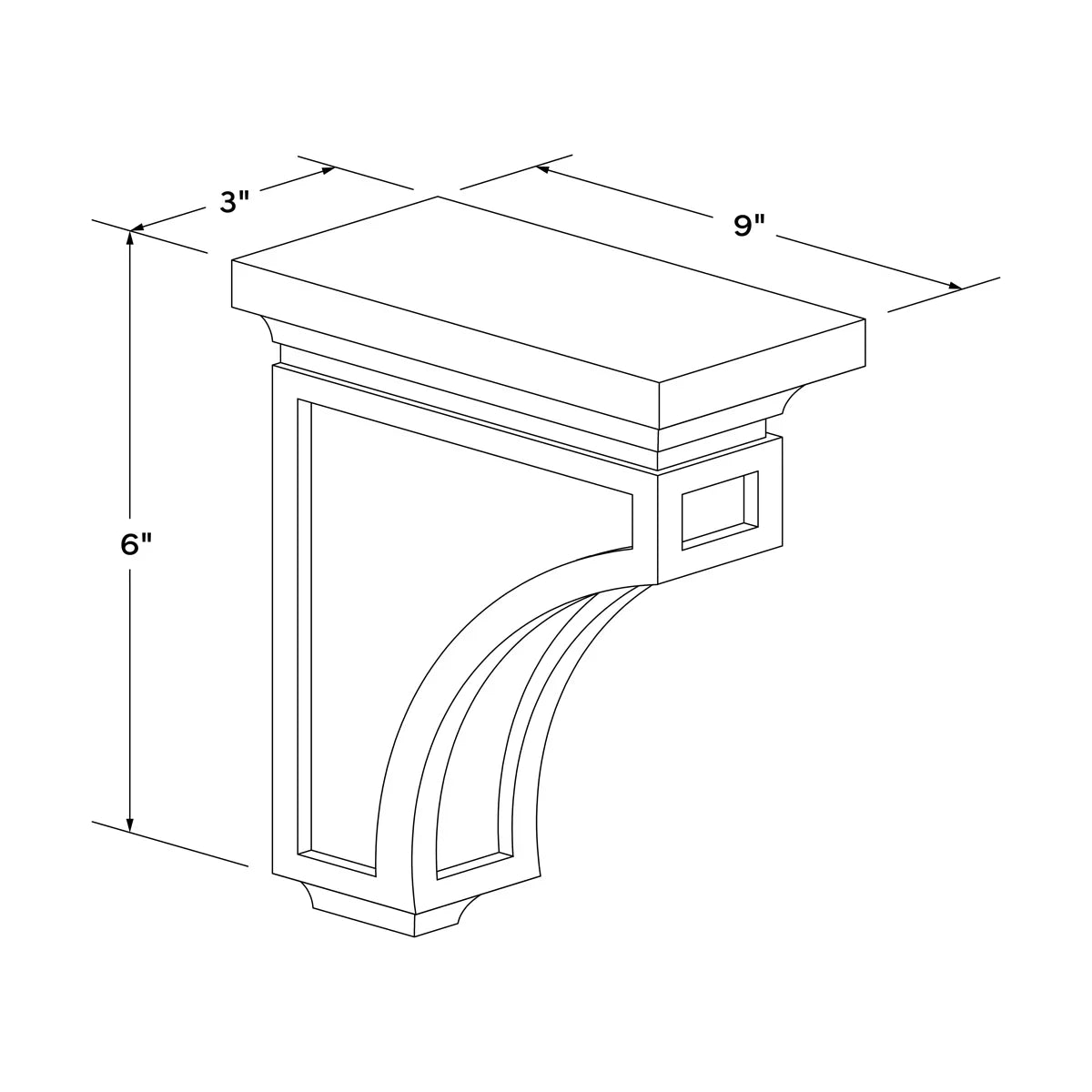 Corbel - White Shaker - Craft Cabinetry Image Specifications