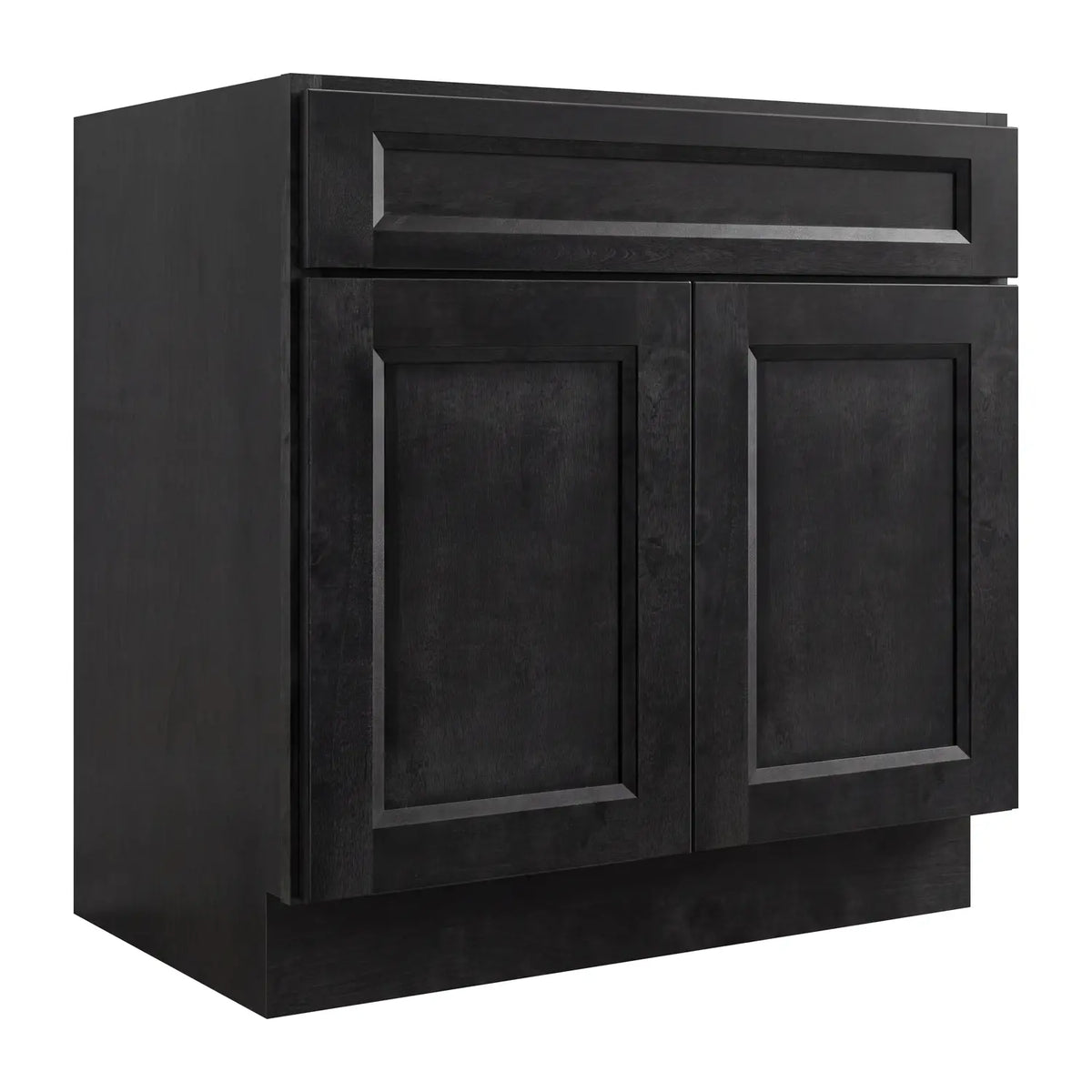 30”W Vanity Base Assembled Cabinet - Dark Gray Recessed - Craft Cabinetry