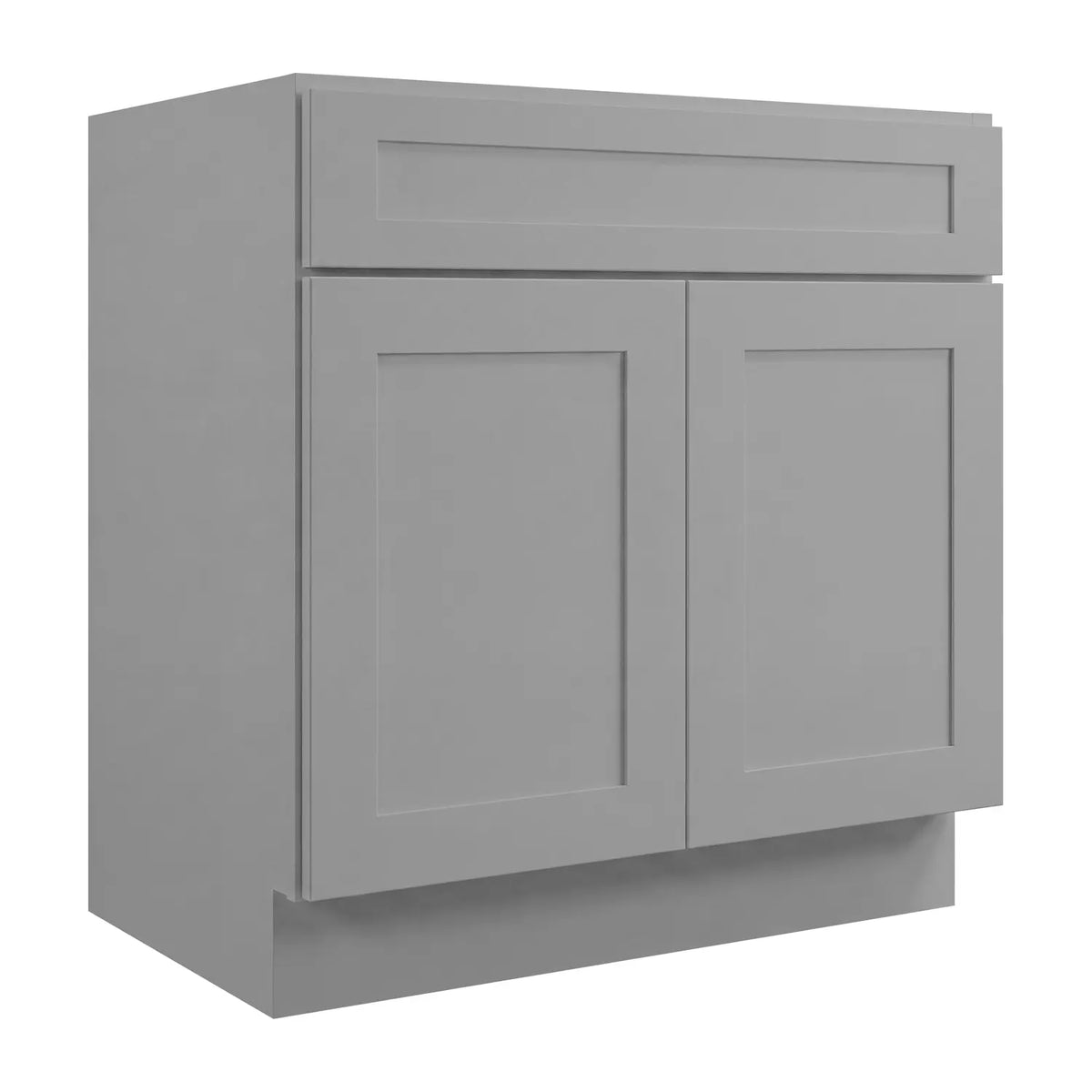 30”W Vanity Base Assembled Cabinet - Gray Shaker - Craft Cabinetry