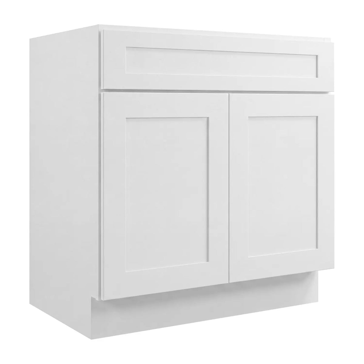 24”W Vanity Base Assembled Cabinet - White Recessed - Craft Cabinetry