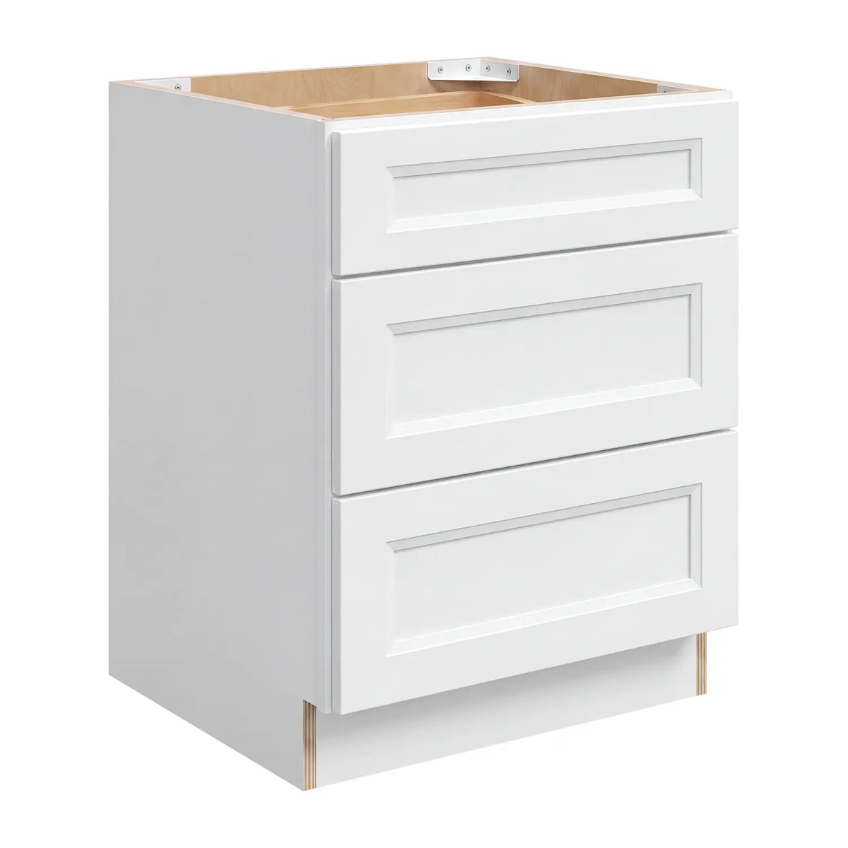 15”W Drawer Base Assembled Cabinet - White Recessed - Craft Cabinetry