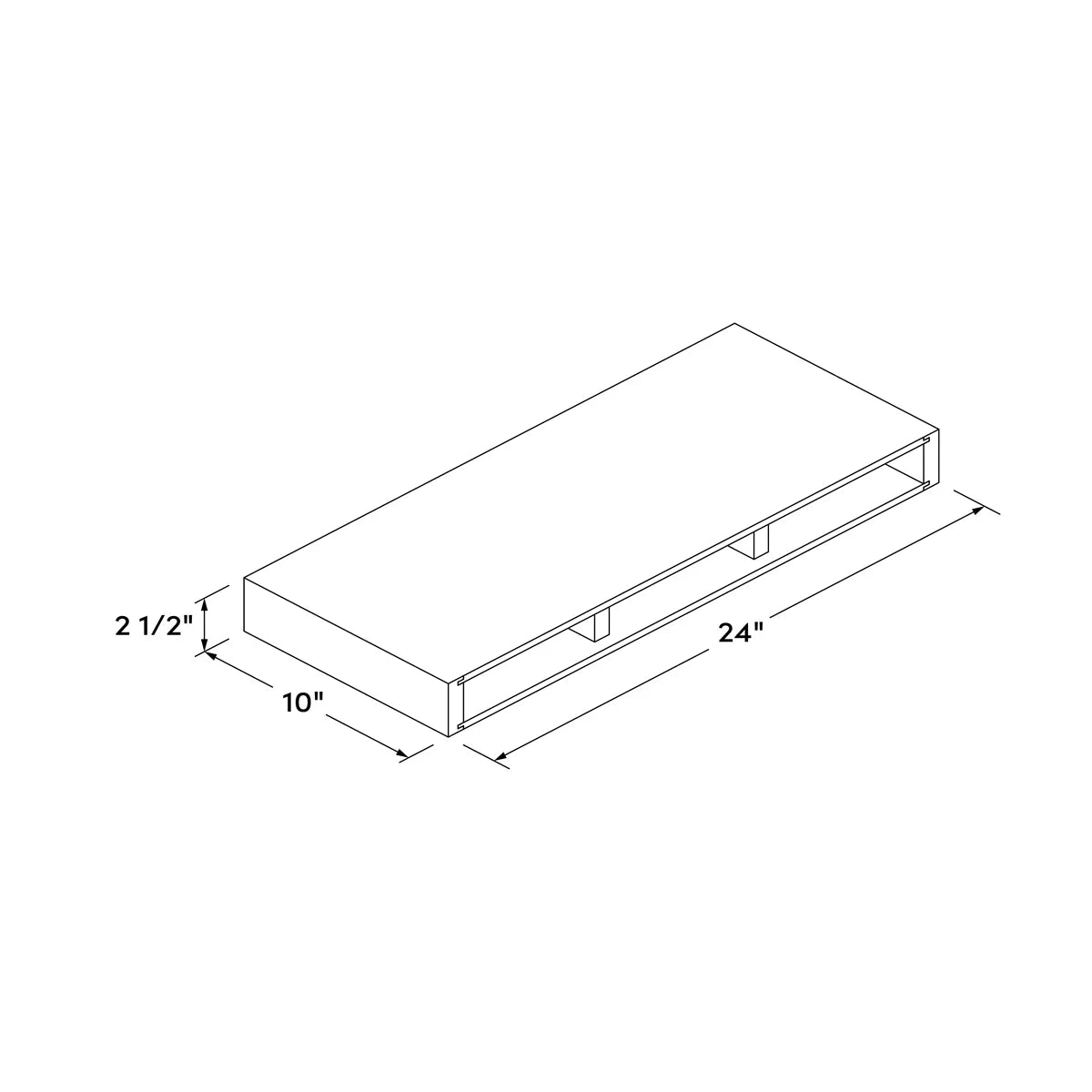 24" Floating Shelf - White Recessed - Craft Cabinetry Image Specifications