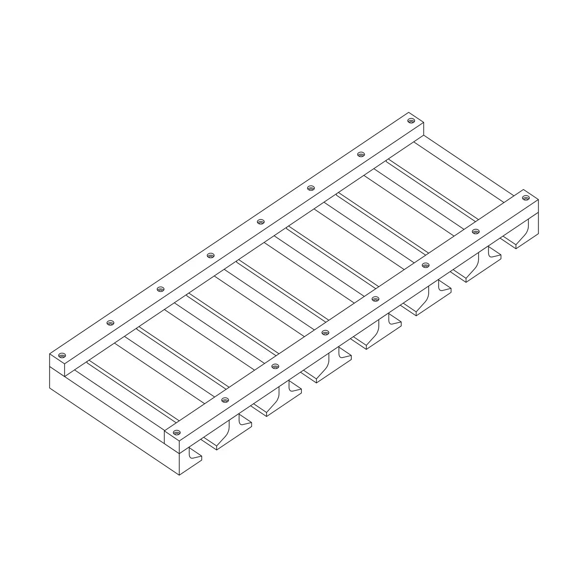 Wall Glass Rack - White Recessed - Craft Cabinetry Image Specifications