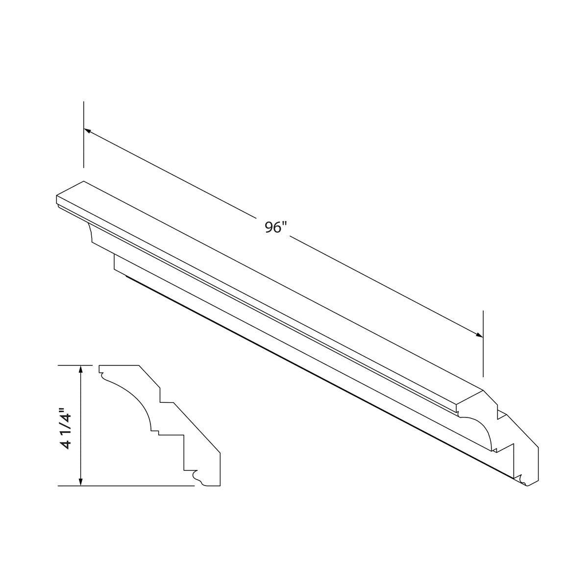 Big Crown Molding - White Shaker - Craft Cabinetry Image Specifications