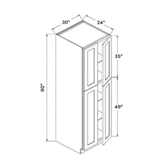 30”W x 90”H Pantry Cabinet - Navy Shaker - Craft Cabinetry Image Specifications