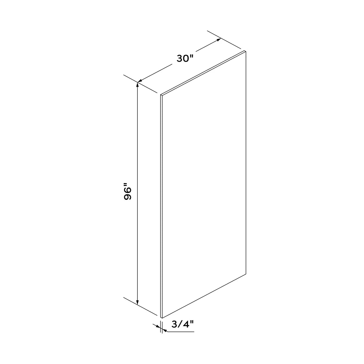 30" Refrigerator End Panel - Navy Shaker - Craft Cabinetry Image Specifications