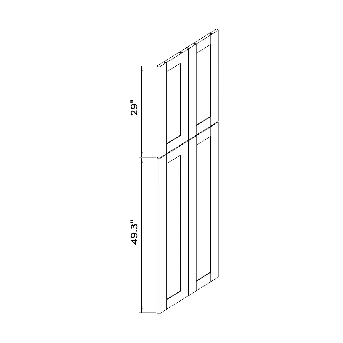Decorative Dummy Door 24"W x 84"H Wall - Dark Gray Recessed - Craft Cabinetry Image Specifications
