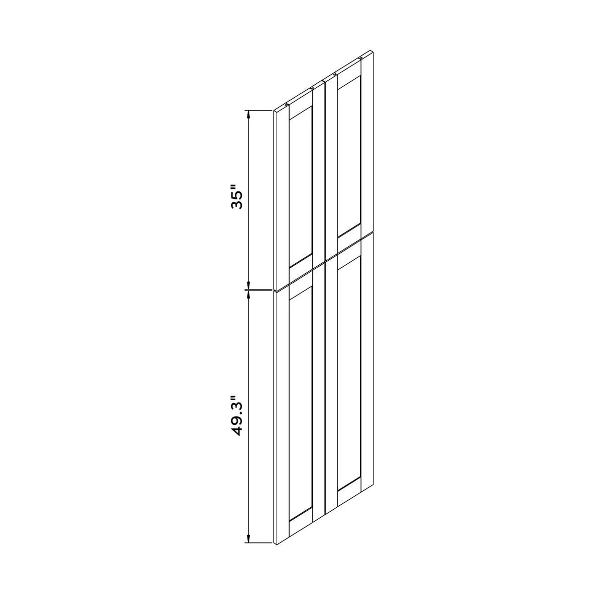 Decorative Dummy Door 24"W x 90"H Wall - Dark Gray Recessed - Craft Cabinetry Image Specifications
