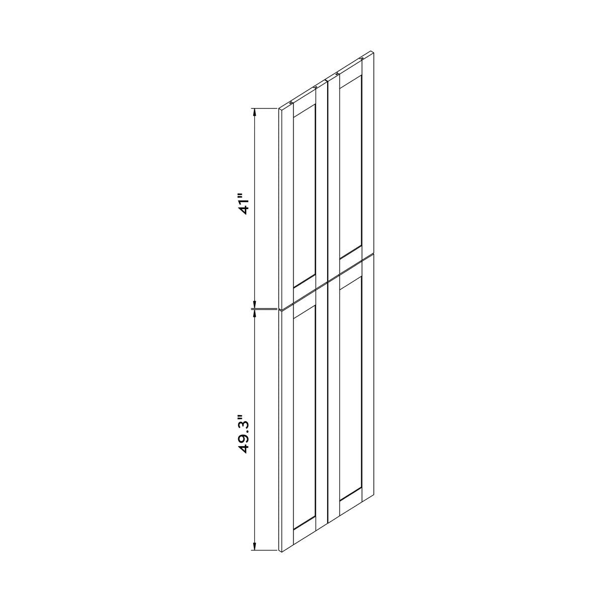 Decorative Dummy Door 24"W x 96"H Wall - Natural Shaker - Craft Cabinetry Image Specifications