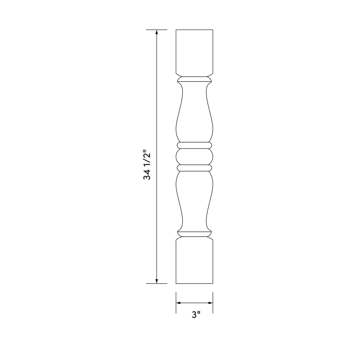 Pole - Natural Shaker - Craft Cabinetry Image Specifications