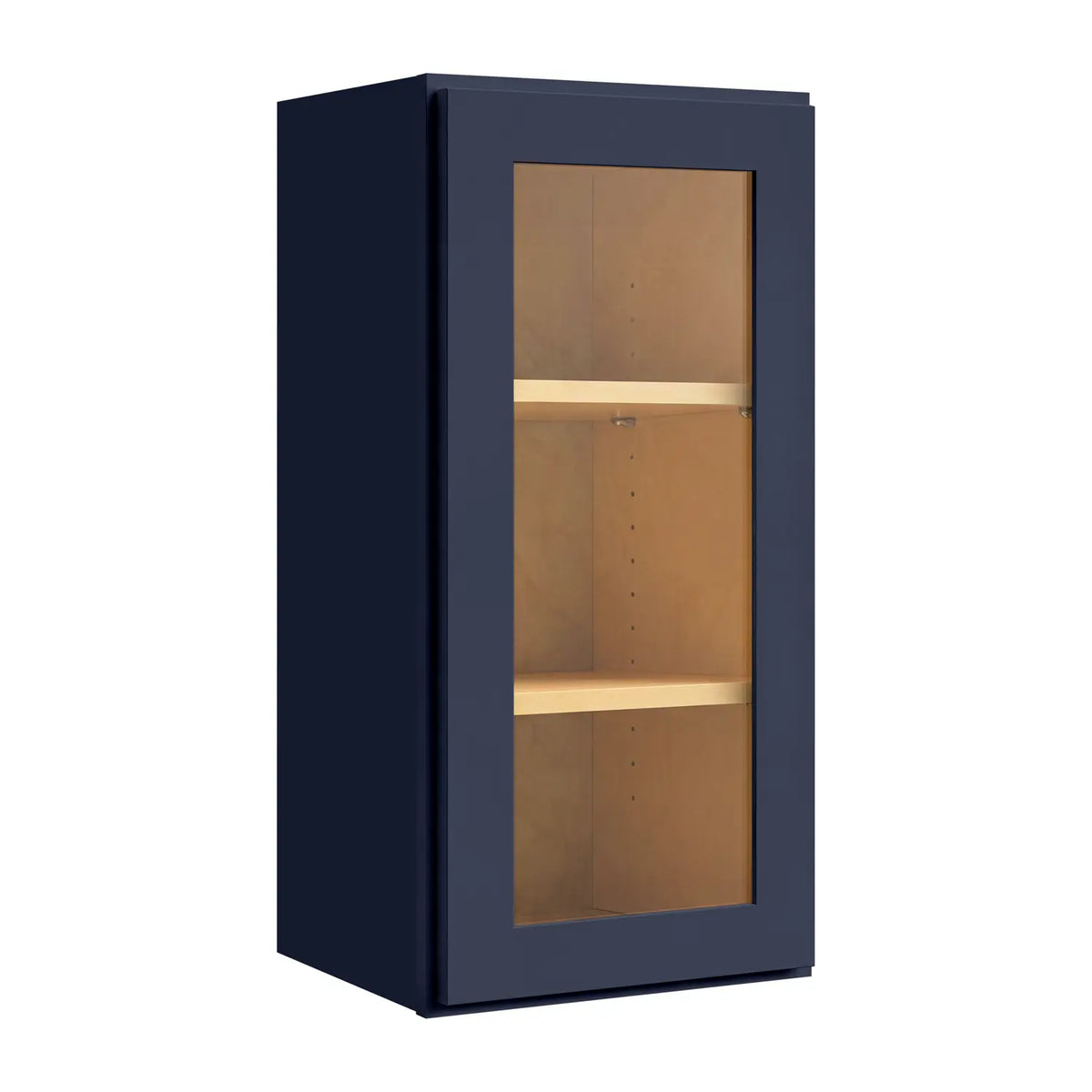 15”W x 30”H Wall Assembled Cabinet with Glass Door - Navy Shaker - Craft Cabinetry