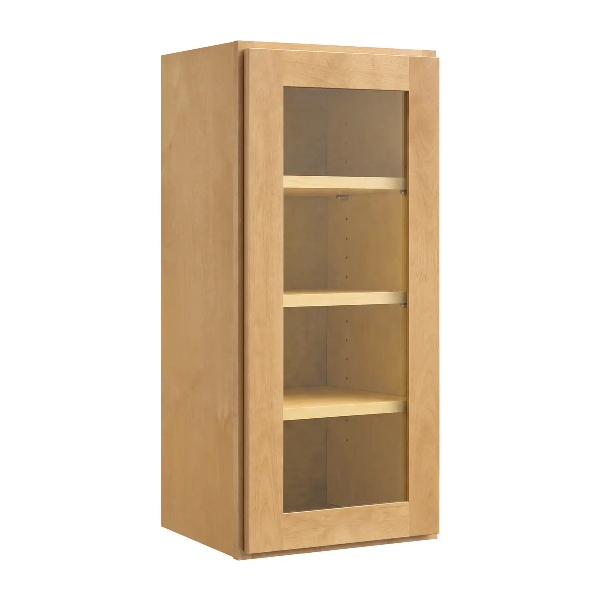 15”W x 42”H Wall RTA Cabinet with Glass Door - Natural Shaker - Craft Cabinetry