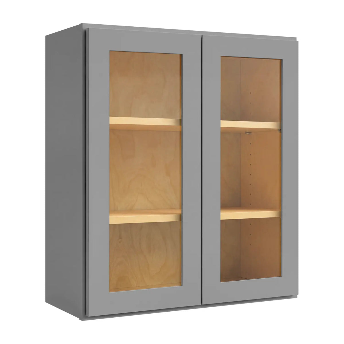 30”W x 30”H Wall Assembled Cabinet with Glass Door - Gray Shaker - Craft Cabinetry