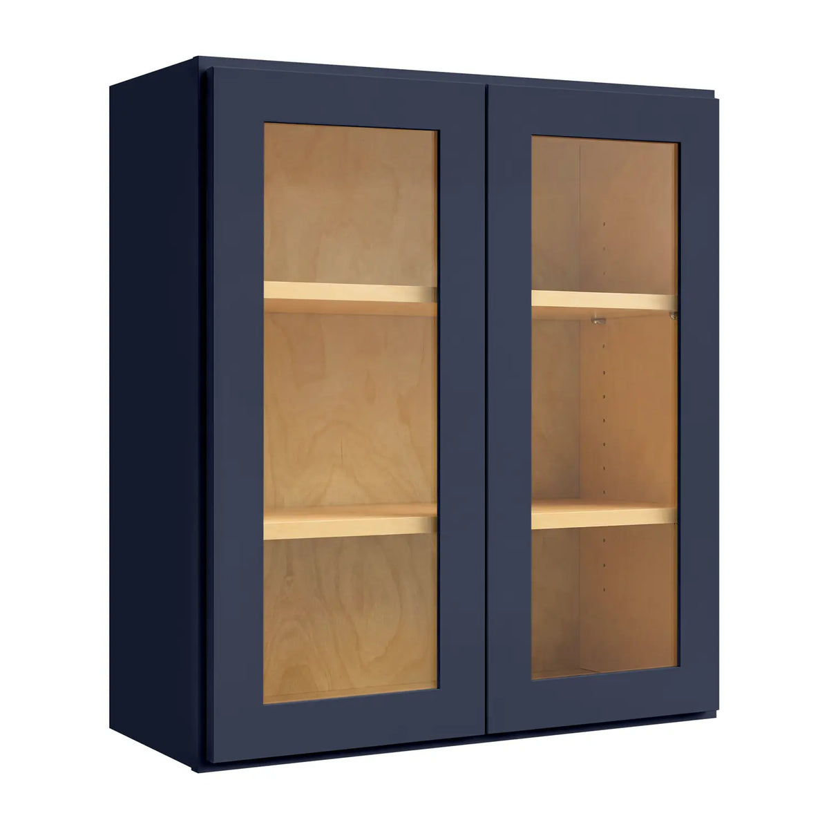 36”W x 36”H Wall Assembled Cabinet with Glass Door - Navy Shaker - Craft Cabinetry
