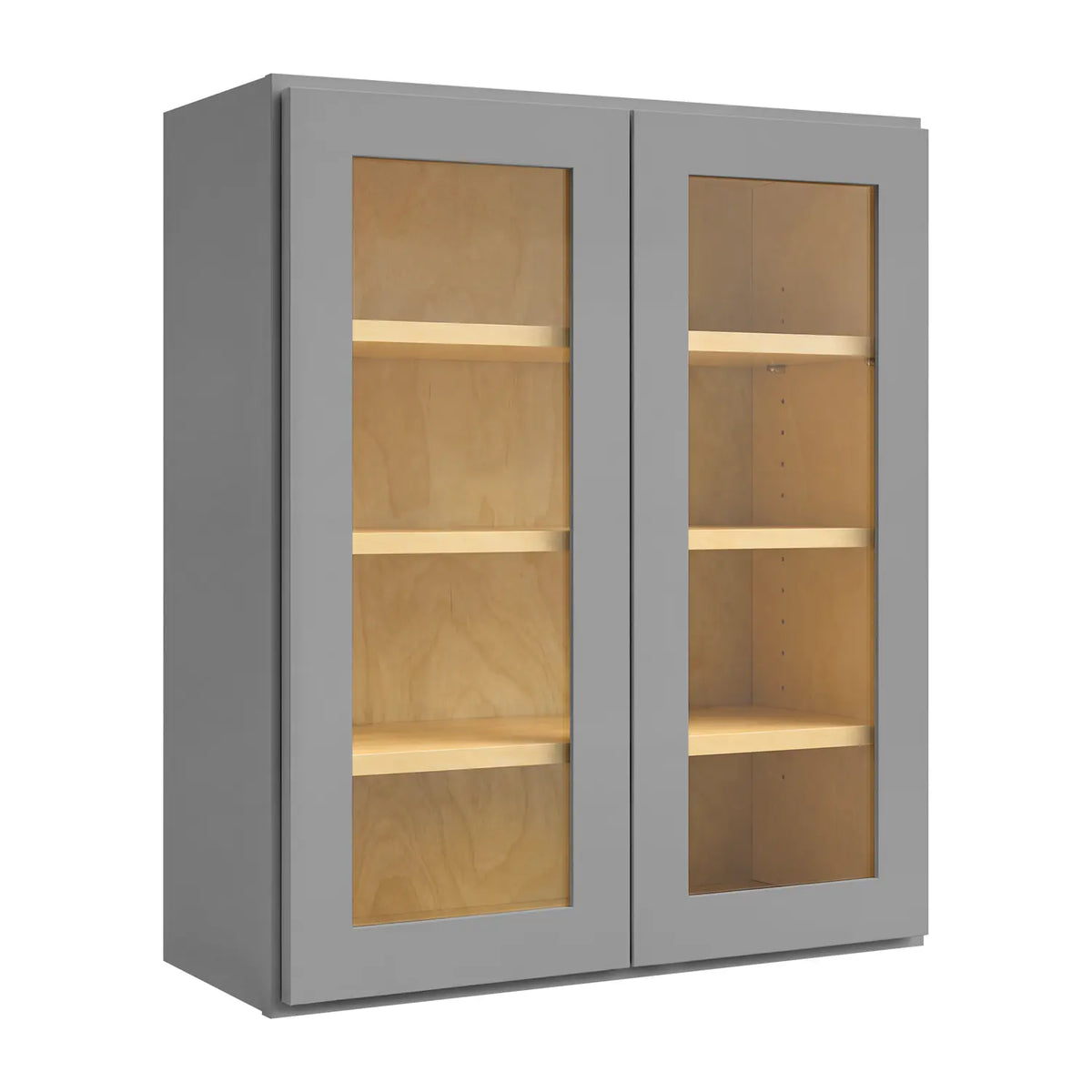 36”W x 42”H Wall Assembled Cabinet with Glass Door - Gray Shaker - Craft Cabinetry