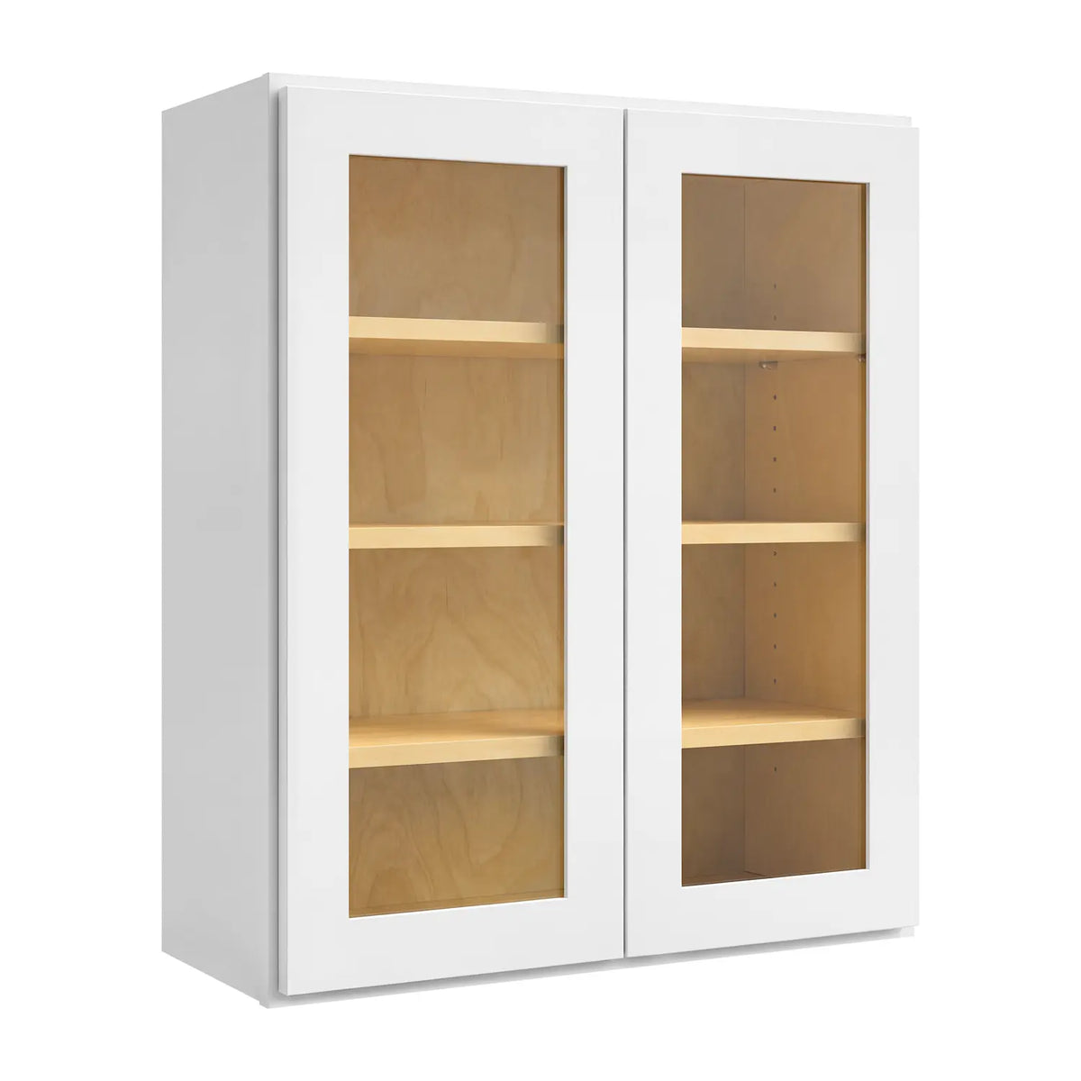 36”W x 42”H Wall Assembled Cabinet with Glass Door - White Shaker - Craft Cabinetry