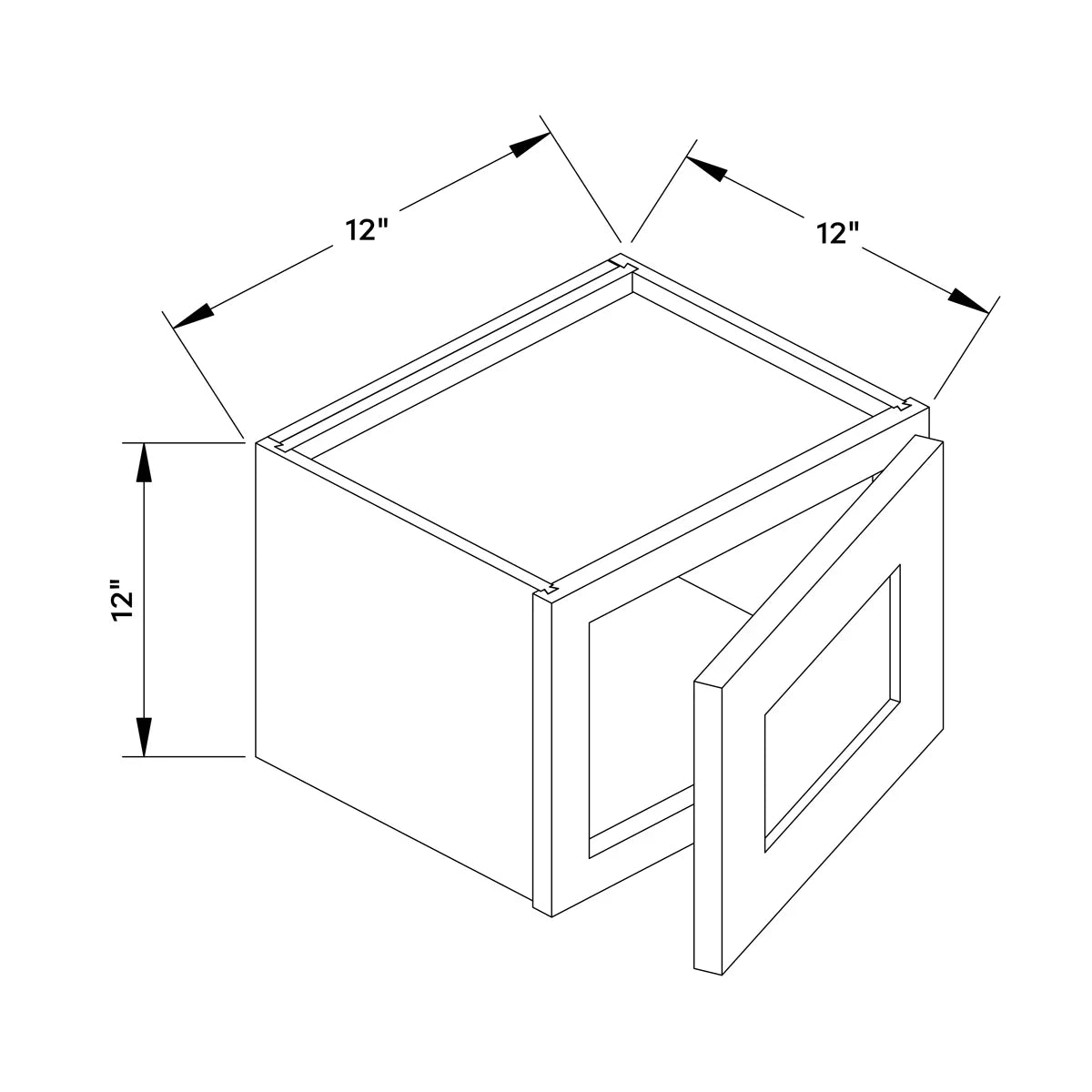 12”W x 12”H Wall Cabinet - White Shaker - Craft Cabinetry Image Specifications