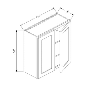 24”W x 30”H Wall Assembled Cabinet with Glass Door in White Shaker by Craft Cabinetry