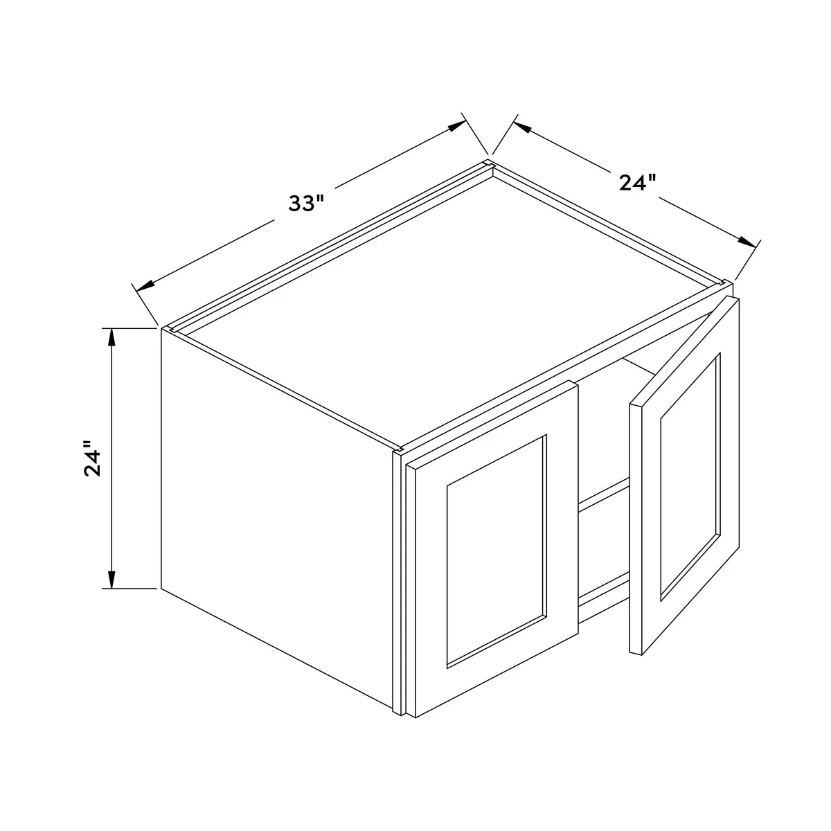 33”W x 24”H 24" Depth Wall Cabinet - Navy Shaker - Craft Cabinetry Image Specifications