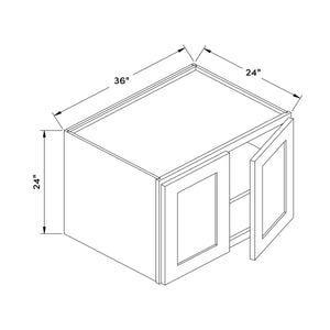 36”W x 24”H 24" Depth Wall Cabinet - White Recessed - Craft Cabinetry Image Specifications