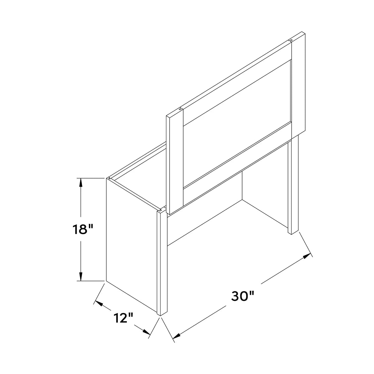 30”W x 18”H Lift Up Wall Cabinet - Black Shaker - Craft Cabinetry Image Specifications