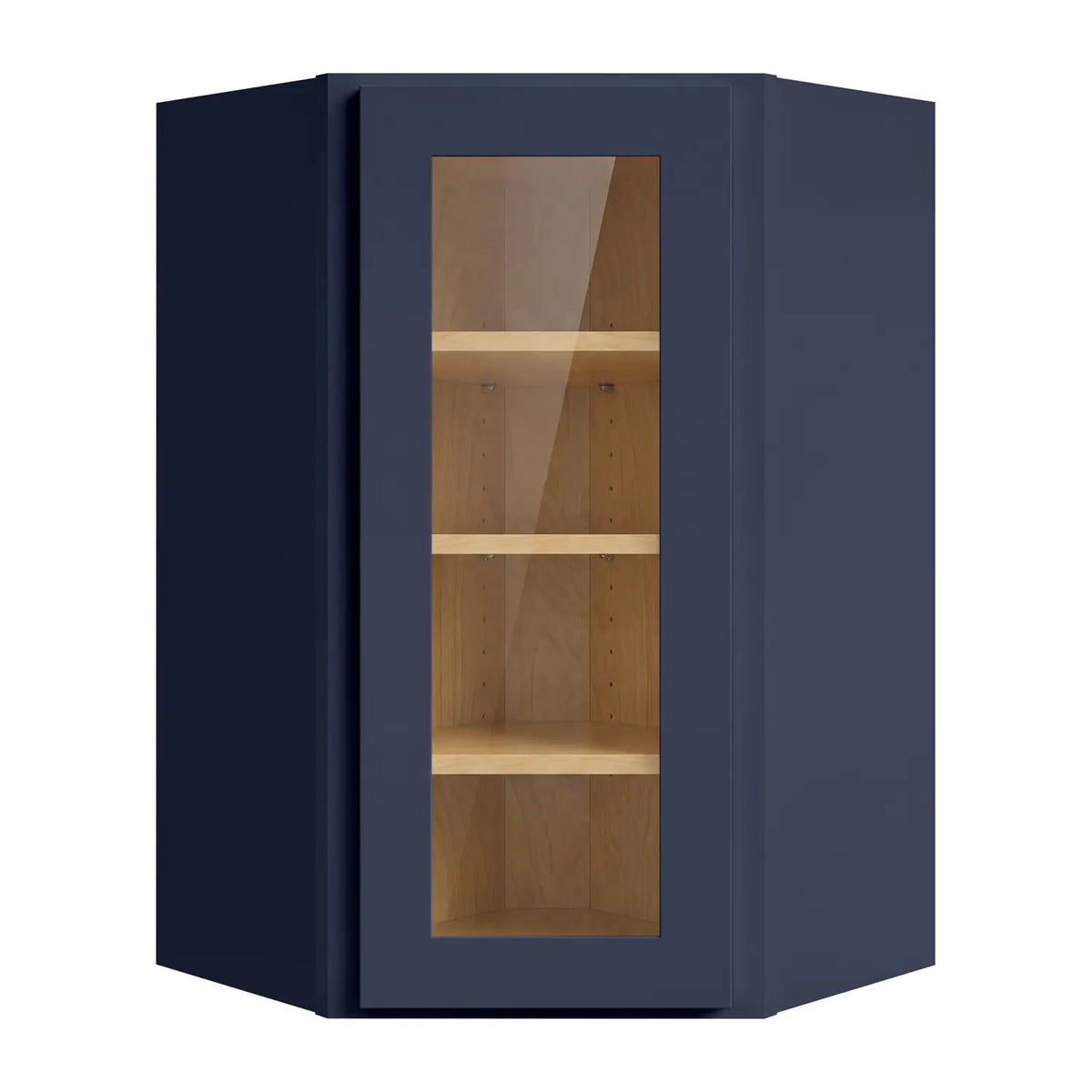 24”W x 42”H Wall Diagonal Corner Assembled Cabinet with Glass Door - Navy Shaker - Craft Cabinetry