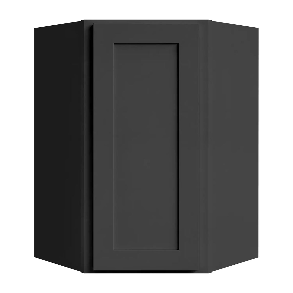 24”W x 42”H Wall Diagonal Corner Assembled Cabinet - Black Shaker - Craft Cabinetry