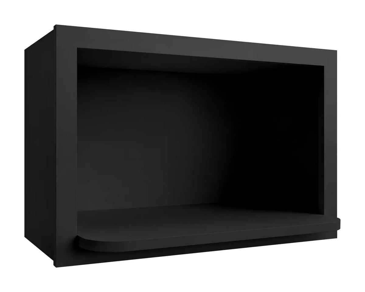 30”W x 18”H Microwave Wall Assembled Cabinet - Black Shaker - Craft Cabinetry